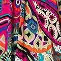Abstract Print V-Neck Knee Length Dress - Image 7