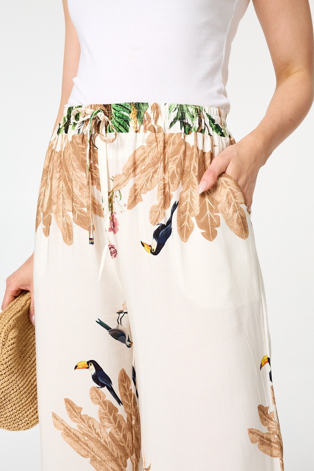 Tropical Wide High Waist Trousers - Image 6