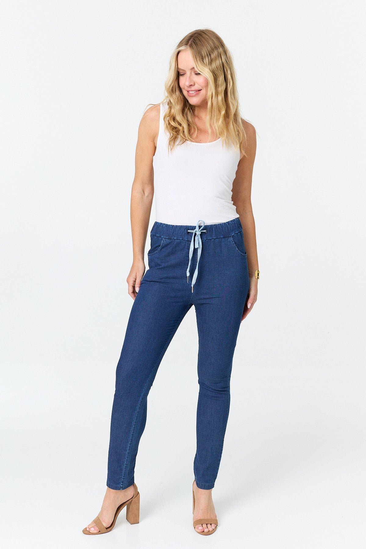 Tie Front High Waist Slim Fit Jeans - Image 6